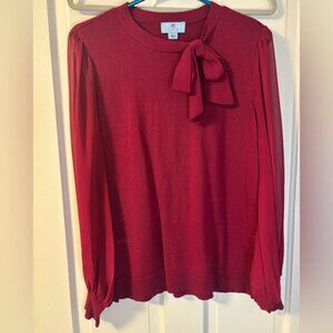 CeCe Vibrant Red Knit Top